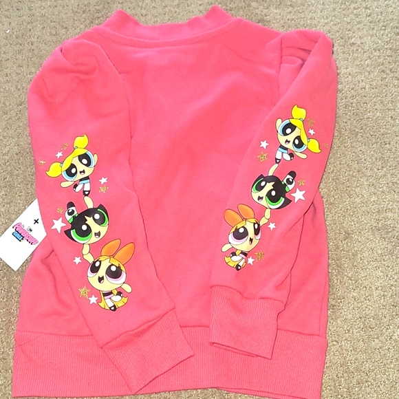Pink Power Puff Sleeve Sweatshirt
